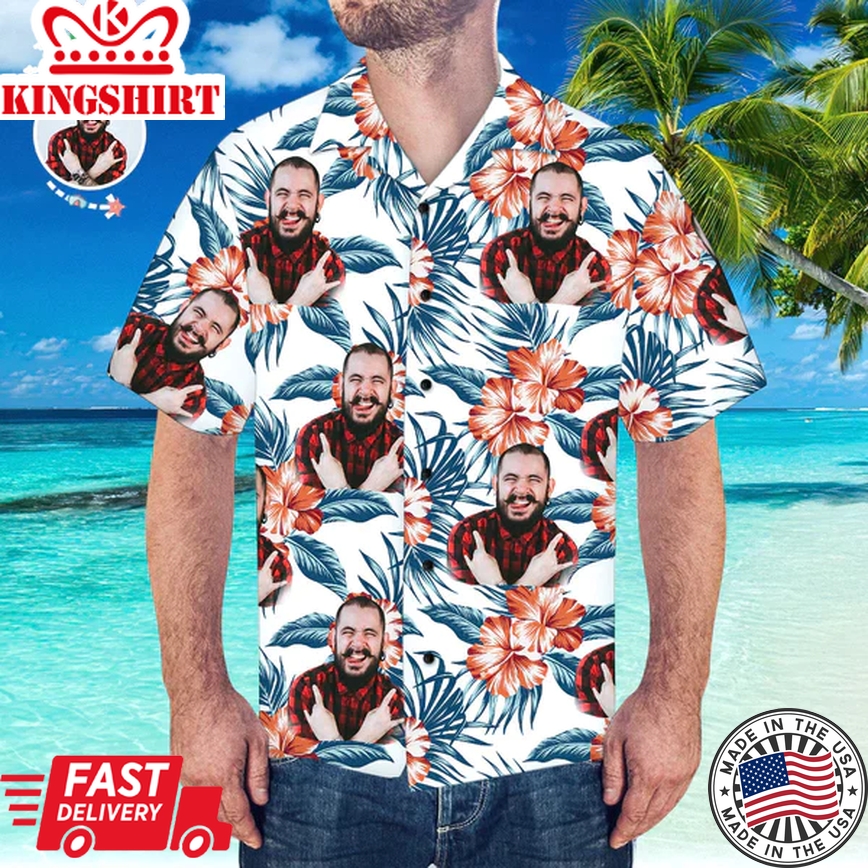 Custom Trendy Hawaiian Shirt With Face Vintage Hawaiian Beach Shirts, Gifts For Boy Friend