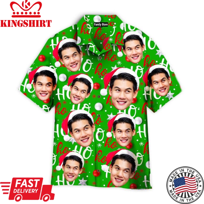 Custom Your Face And Welcome Christmas Custom Hawaiian Shirt