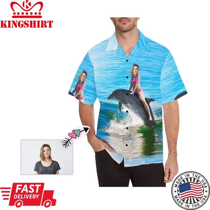 Customizable Men's Hawaiian Shirt Create Your Own Hawaiian Shirt Sea Dolphin