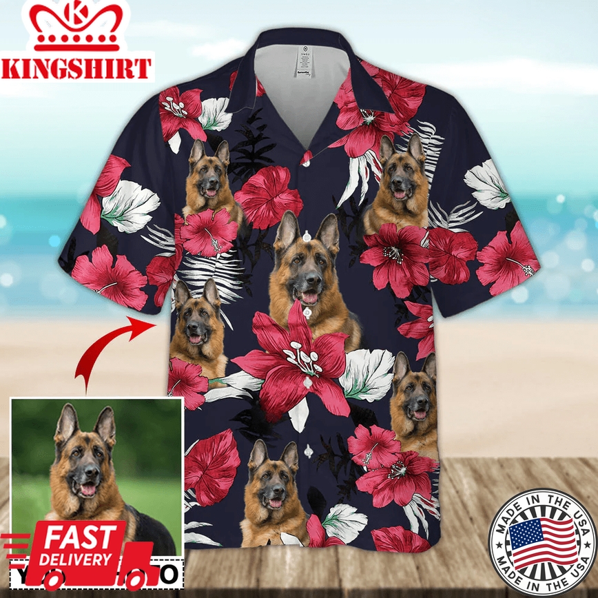 Customized Dog Photo Trendy Hawaiian Shirt, Summer Trendy Hawaiian Shirts For Men And Women Aloha Beach Shirt