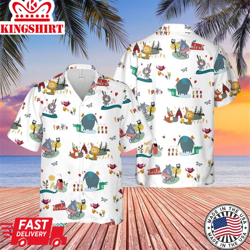 Cute Animal Camp Trending Hawaiian Shirt, Summer Vacation Hawaiian Shirt