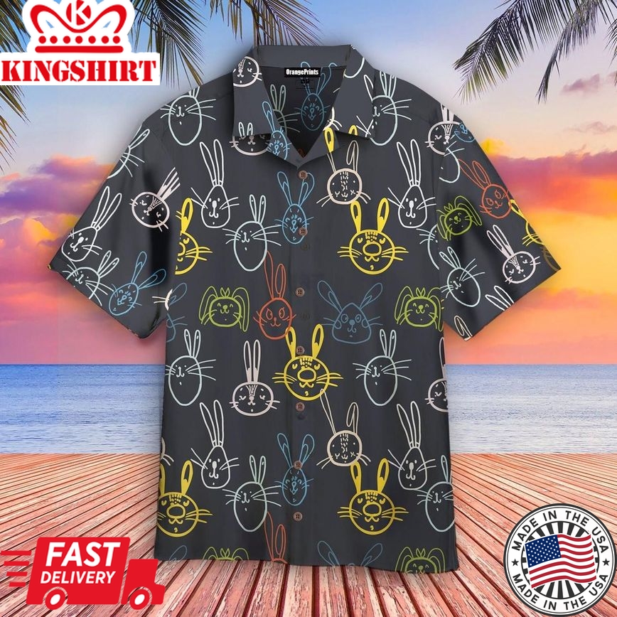 Cute Bunny On Easter Day Trendy Hawaiian Shirt