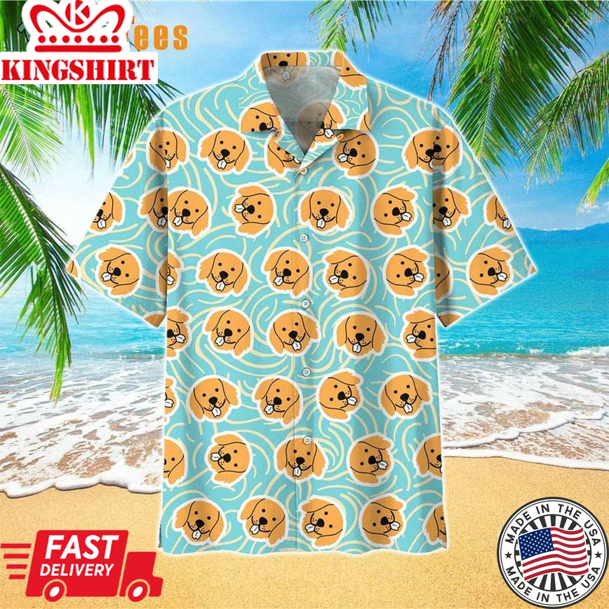 Cute Catoon Dog Trendy Hawaiian Shirt Perfect Gifts For Your Loved Ones