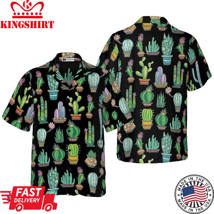 Cute Colorful Cactus Hawaiian Shirt