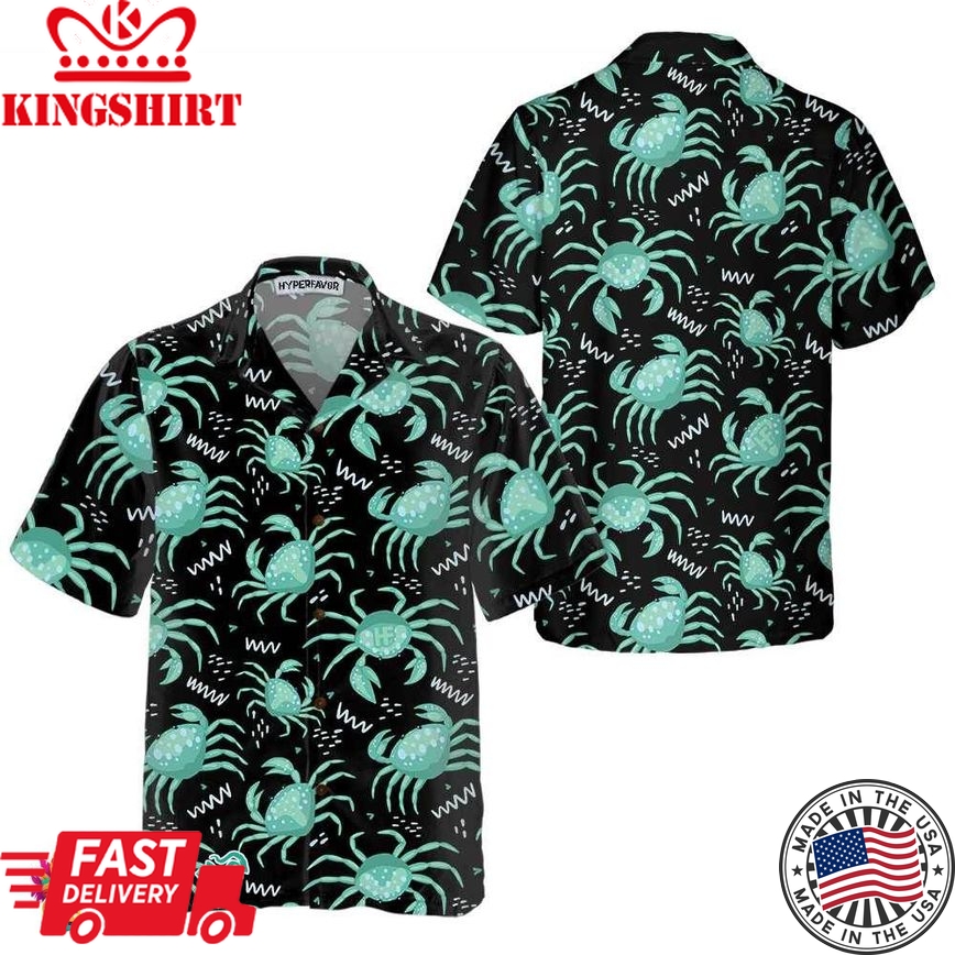 Cute Green Crab Hawaiian Shirt, Green Crab Shirt For Men & Women, Best Gift For Crab Lover