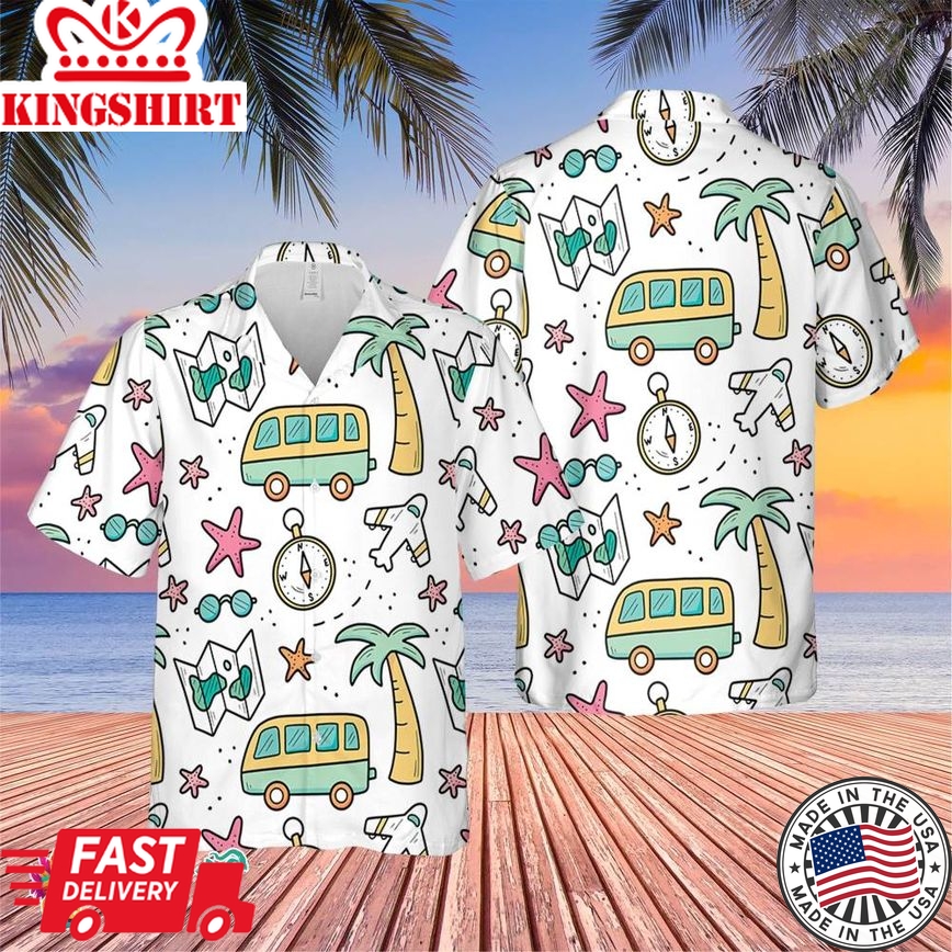 Cute Travel Hawaiin Trending Hawaiian Shirt, Summer Vacation Hawaiian Shirt