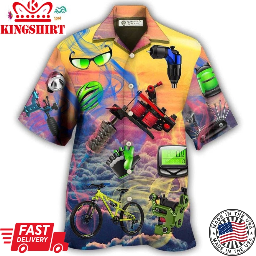 Cycling And Tatoo Lover Dream Sky Hawaiian Shirt