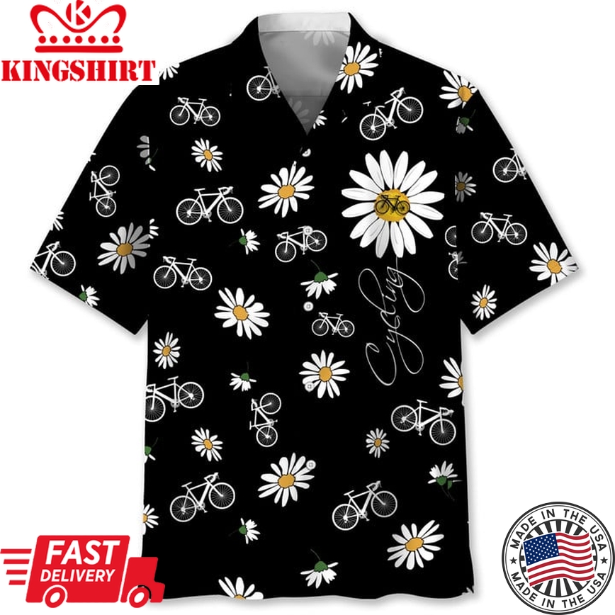 Cycling Daisy Hawaii Shirt