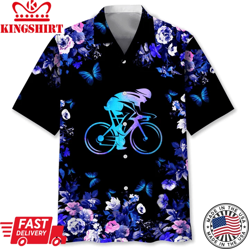 Cycling Hawaiian Nature Color Trendy Hawaiian Shirt, Trendy Hawaiian Shirt For Men, Summer Gift, Gift For Cycling Lover