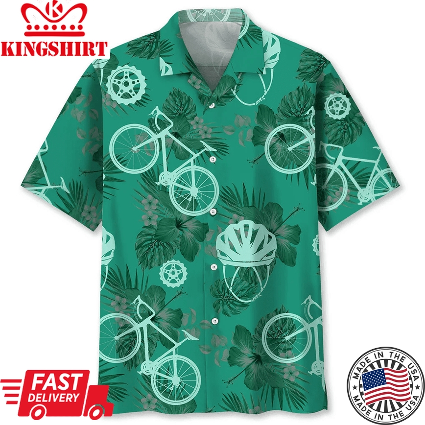 Cycling Kelly Green Trendy Hawaiian Shirt