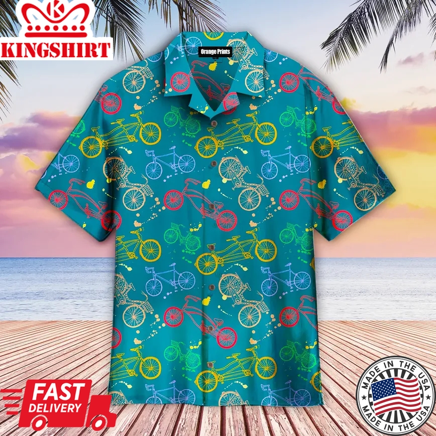 Cycling Life Is Like Riding A Bicycle Trendy Hawaiian Shirt