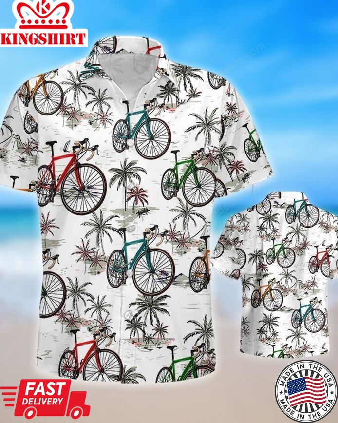 Cycling Ocean Trendy Hawaiian Shirt, Summer Gift, Trendy Hawaiian Shirts For Men, Aloha Beach Shirt