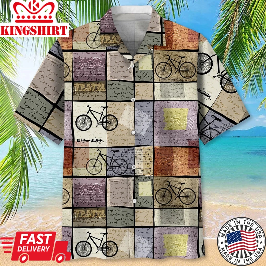 Cycling Retro Travel Trendy Hawaiian Shirt, Funny Cycling Shirt, Cycling Shirt, Cyclist Shirt, Bicycle Gift, Biking Gift, Bike Gift