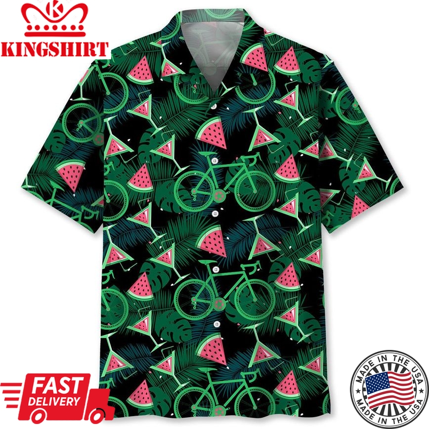 Cycling Watermelon Trendy Hawaiian Shirt