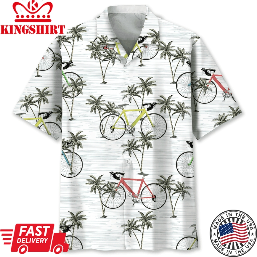 Cycling White Coconut Trendy Hawaiian Shirt