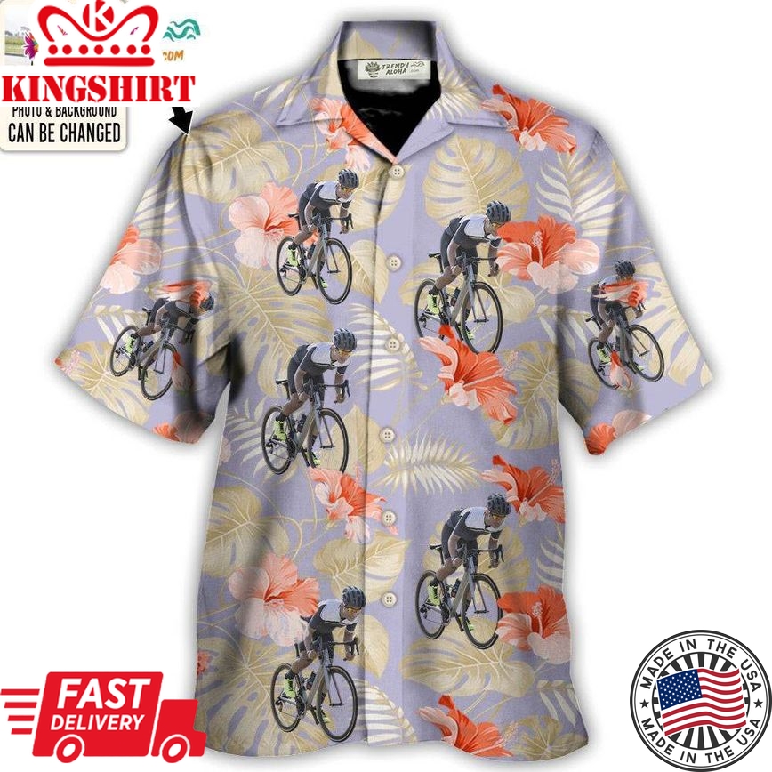 Cycling You Want Tropical Style Custom Photo - Hawaiian Shirt - Personalized Photo Gifts Hawaiian Shirt