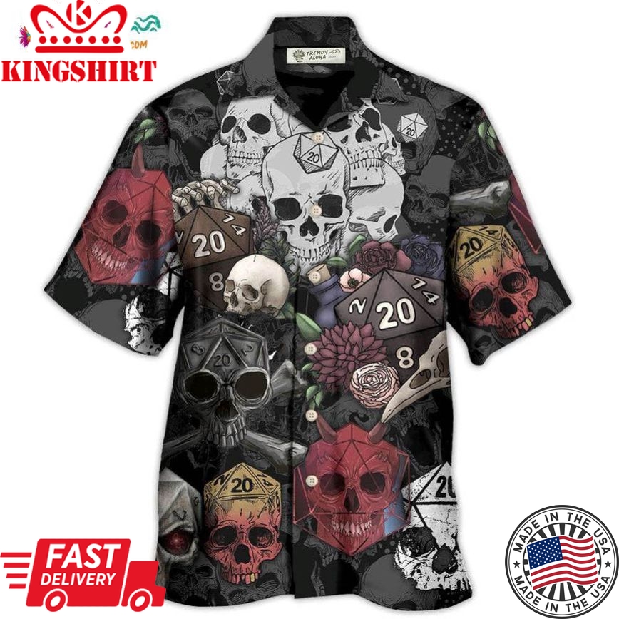 D20 And Skull Darkness Art Hawaiian Shirt