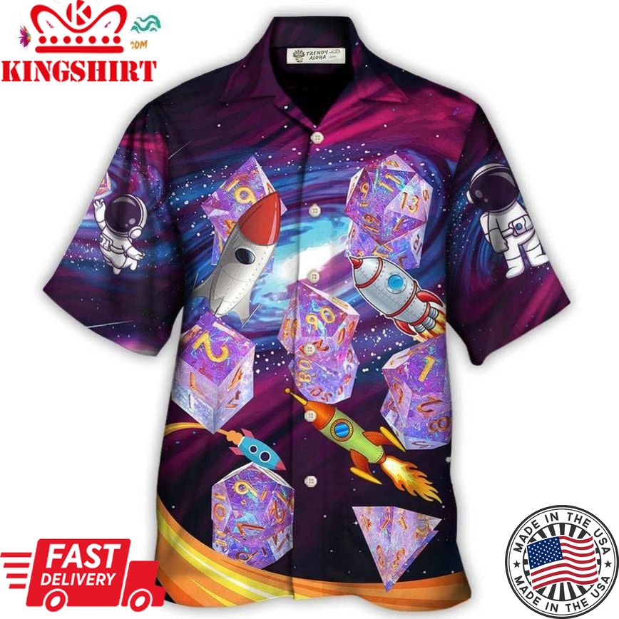 D20 Galaxy Where Are Space Ship Going Hawaiian Shirt