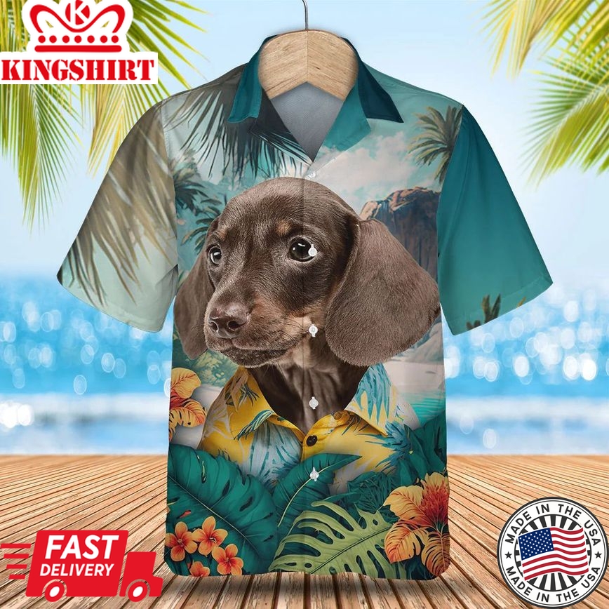 Dachshund - 3D Tropical Trendy Hawaiian Shirt