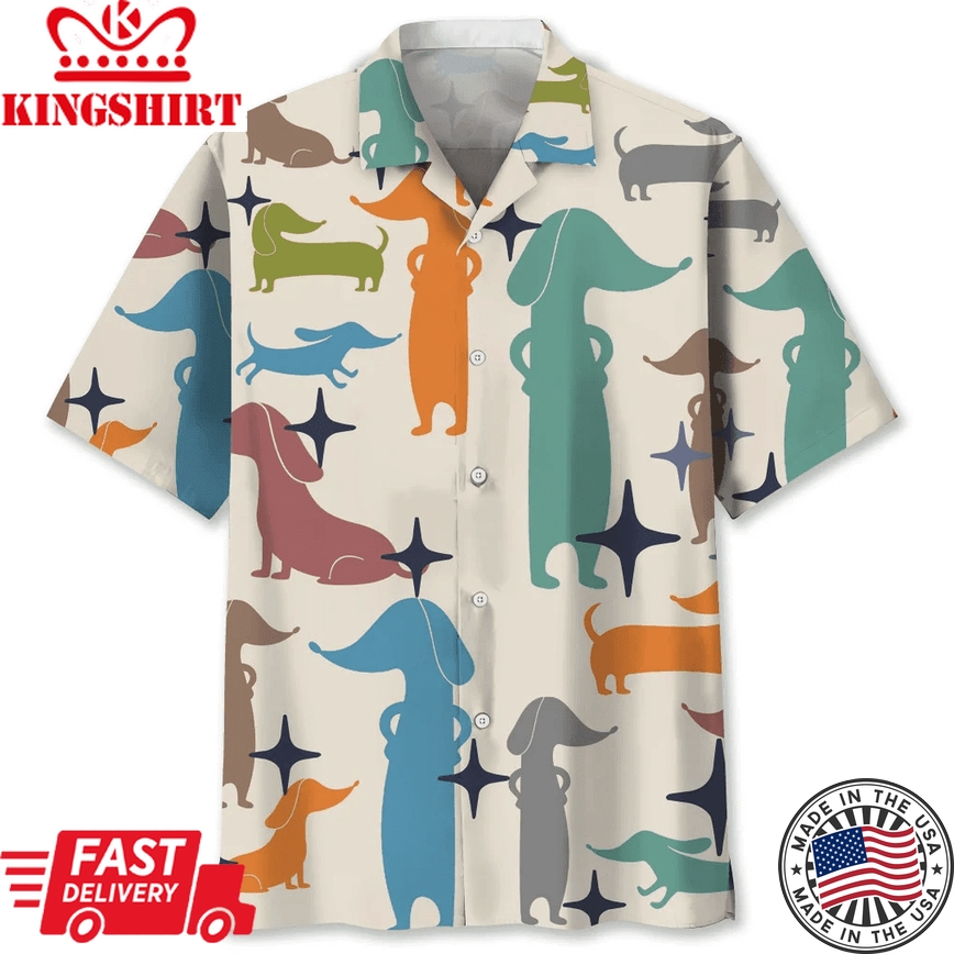 Dachshund Colorful Trendy Hawaiian Shirt