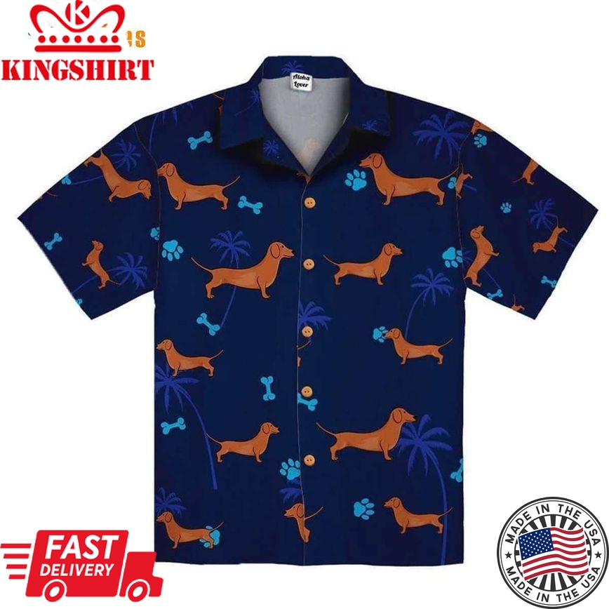 Dachshund Midnight Trendy Hawaiian Shirt, Dog Trendy Hawaiian Shirt Perfect Gifts For Your Loved Ones