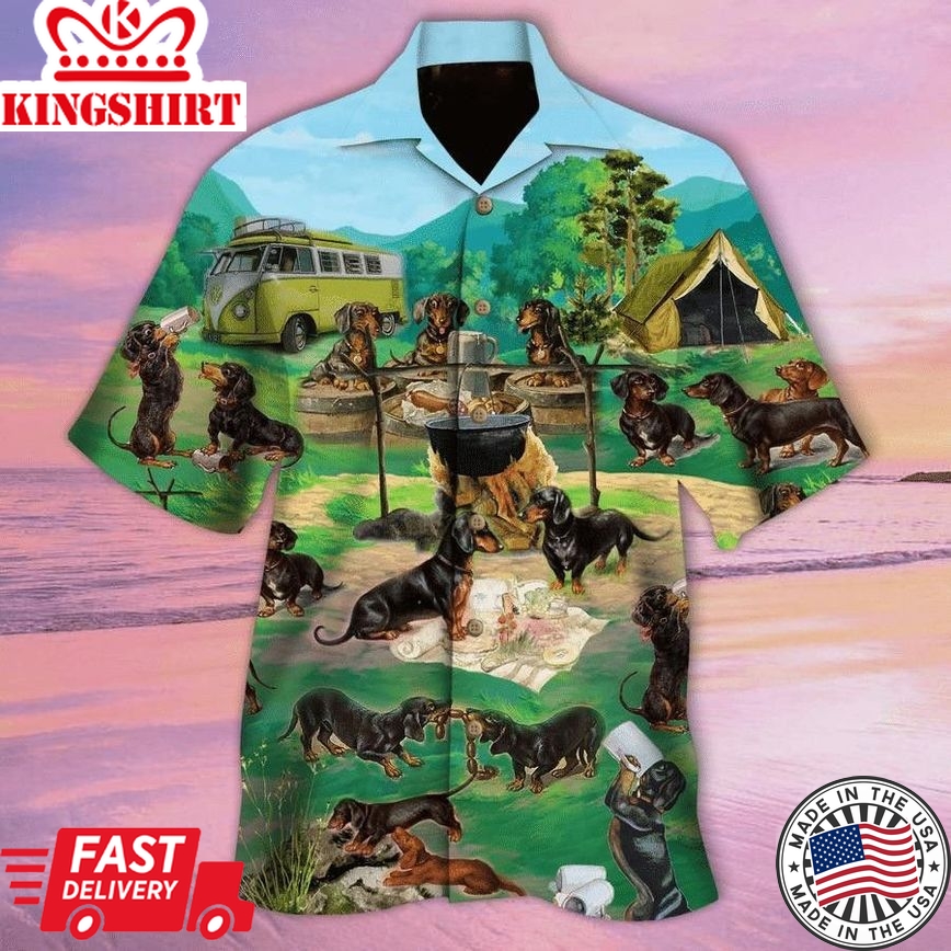 Dachshund Trendy Hawaiian Shirt