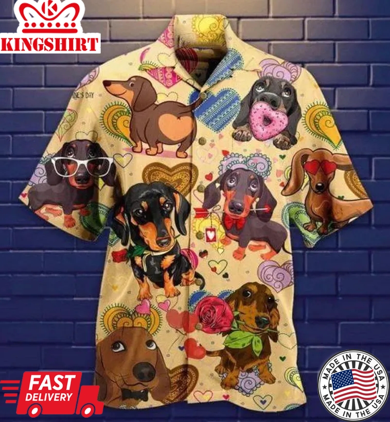 Dachshund Trendy Hawaiian Shirt