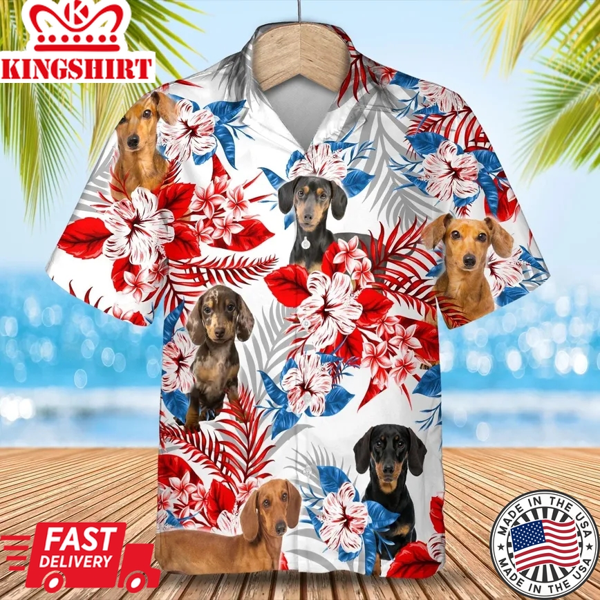 Dachshund Trendy Hawaiian Shirt- Summer Aloha Shirt, Trendy Hawaiian Shirt For Men And Women