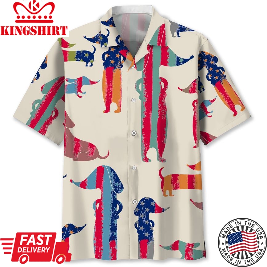 Dachshund Usa Trendy Hawaiian Shirt