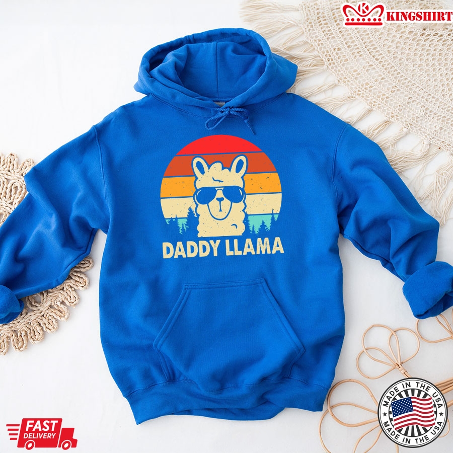 Daddy Llama Vintage Llama Lovers Father's Day Hoodie