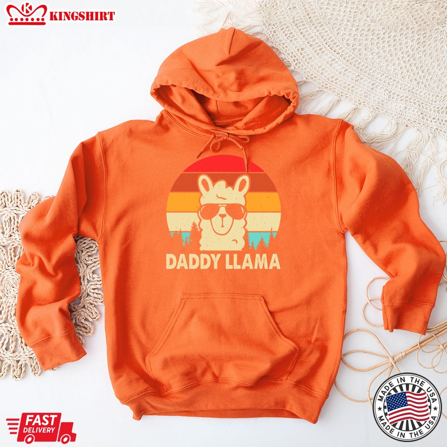 Daddy Llama Vintage Llama Lovers Father's Day Hoodie