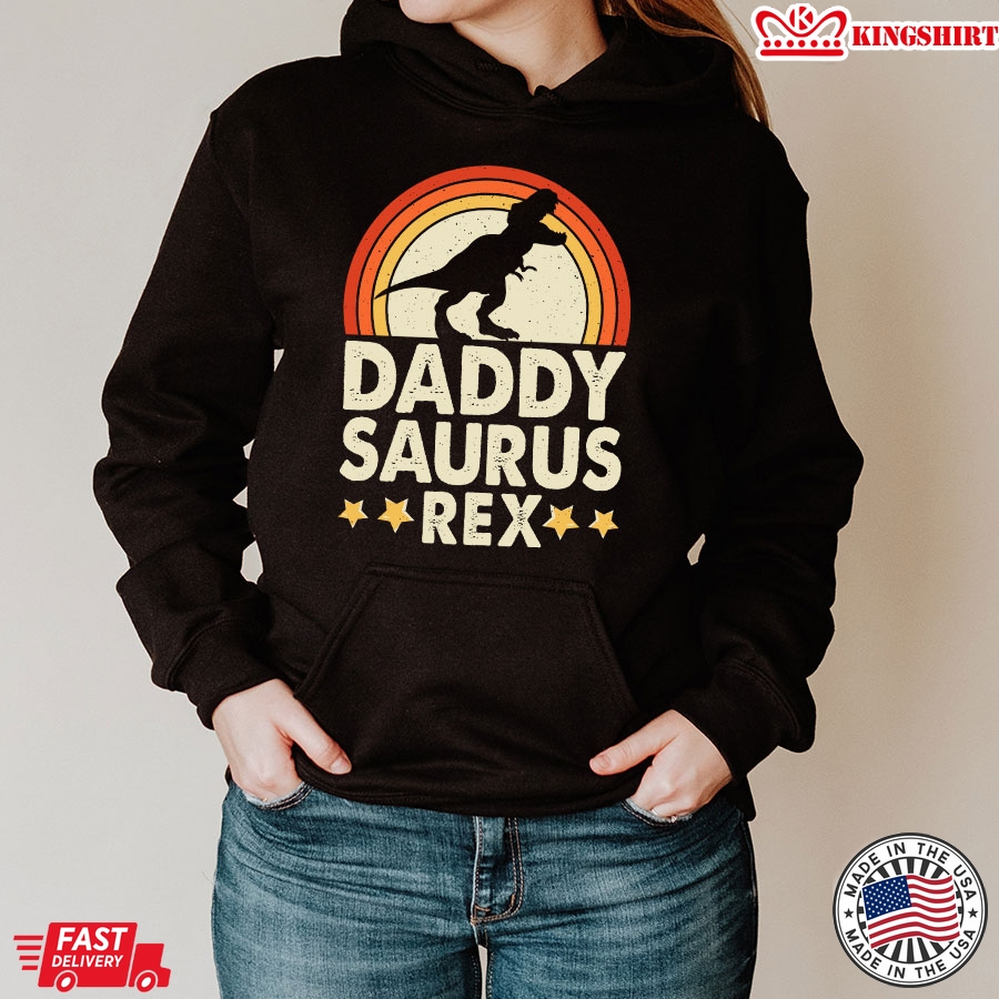 Daddy Saurus Rex Dinosaur Vintage Father's Day Hoodie