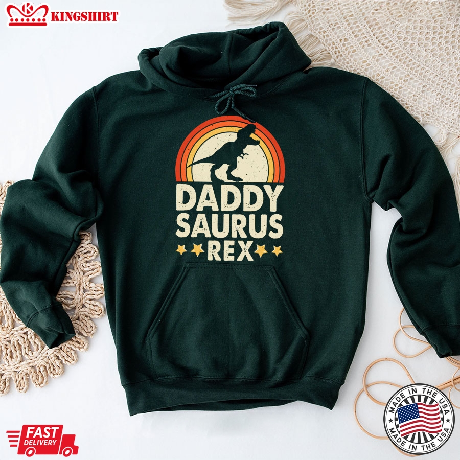 Daddy Saurus Rex Dinosaur Vintage Father's Day Hoodie