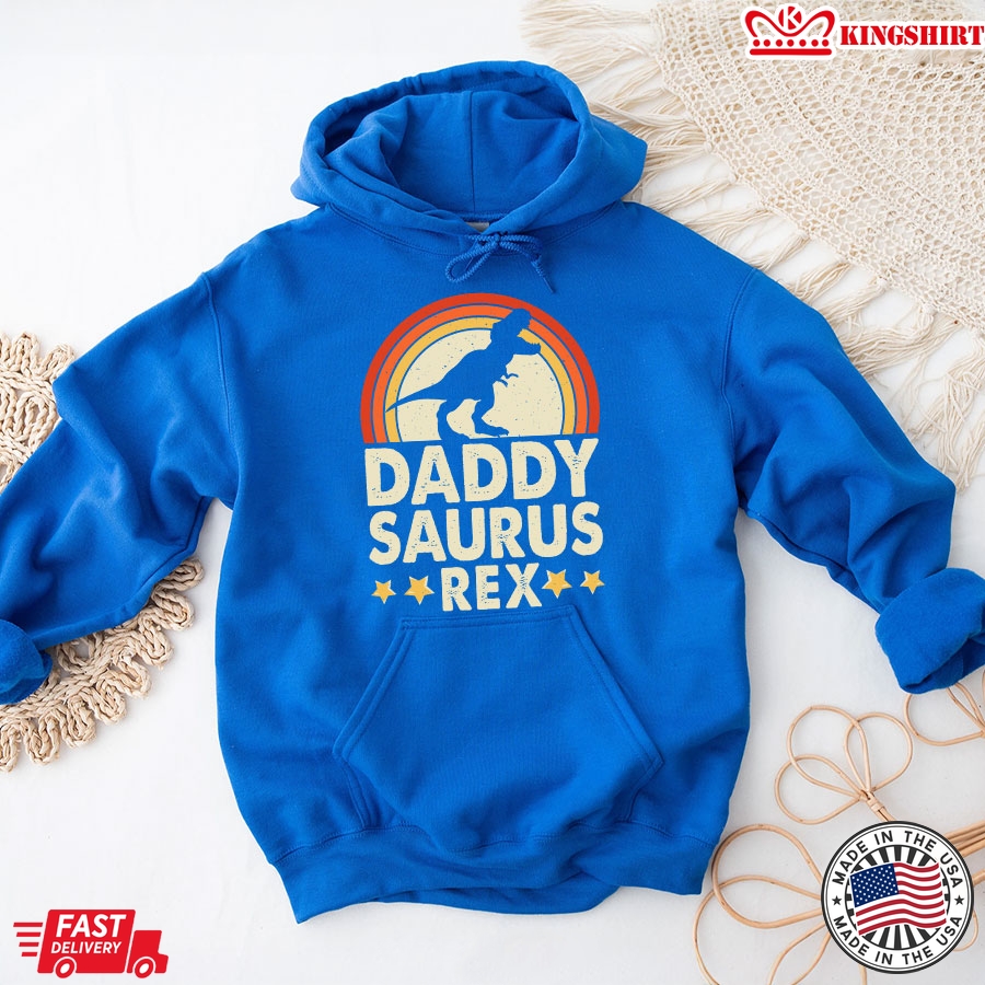 Daddy Saurus Rex Dinosaur Vintage Father's Day Hoodie