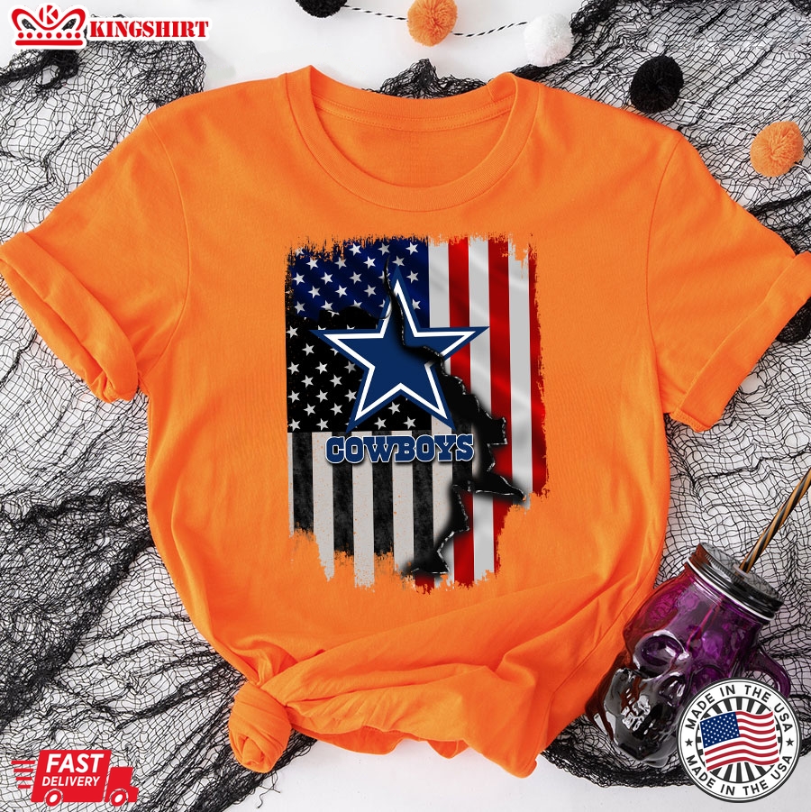 Dallas Cowboys Inside American Flag T-Shirt