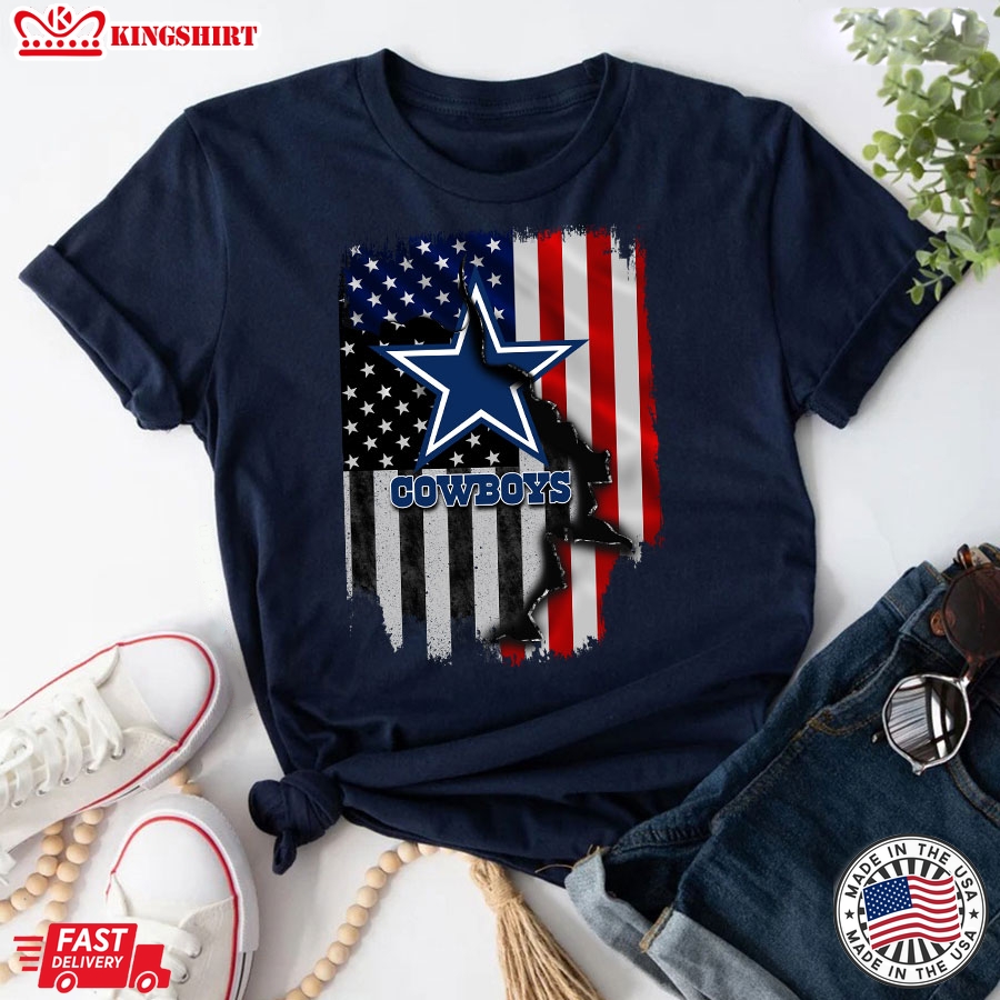 Dallas Cowboys Inside American Flag T-Shirt