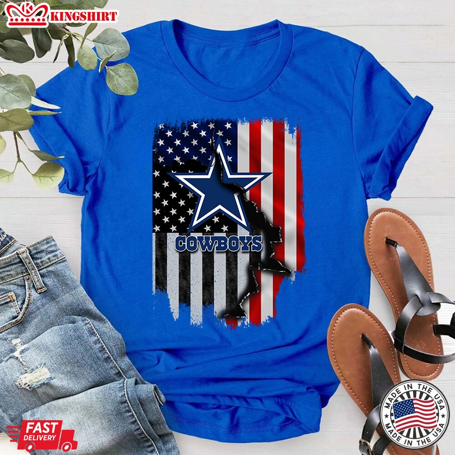 Dallas Cowboys Inside American Flag T-Shirt