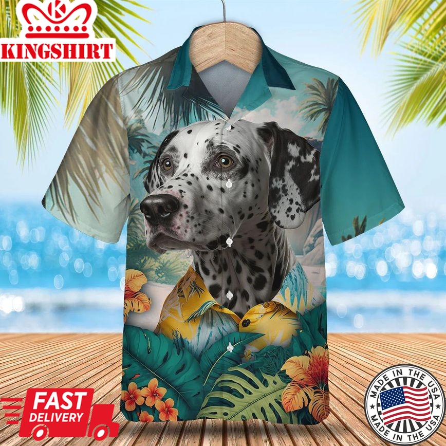 Dalmatian Tropic Oasis - Stand Out in the Tropics with this 3D Trendy Hawaiian Shirt