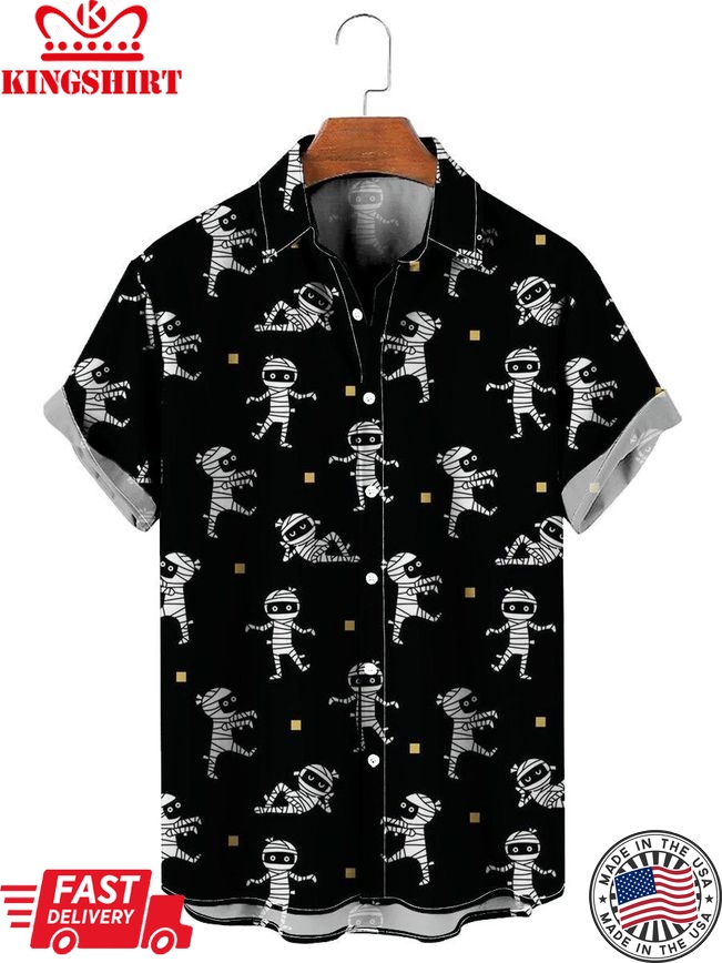 Dancing Mummy Print Hawaiian Shirt