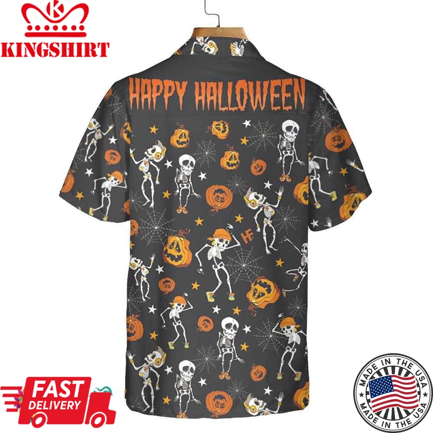 Dancing Skeletons Happy Halloween Hawaiian Shirt, Funny Halloween Shirt, Best Gift For Halloween