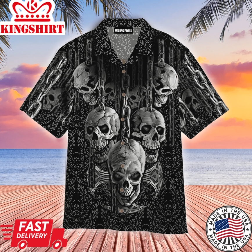 Dark Art Skull Trendy Hawaiian Shirt For