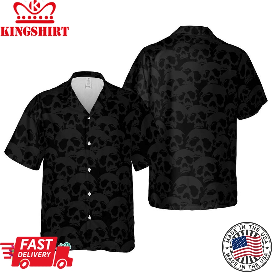 Dark Skull Pattern Hawaiian Shirt