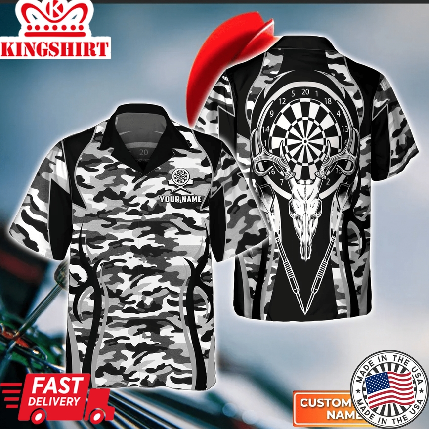 Darts And Deer Trendy Hawaiian Shirt, Darts Trendy Hawaiian Shirt For Men, Women, Darts Team Shirt