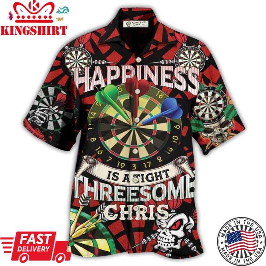 Darts Happiness Black And Red Style Hawaiian Shirt