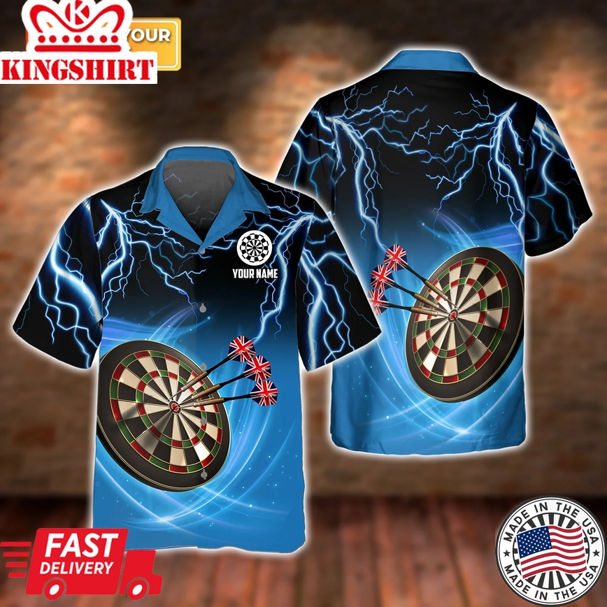 Darts Personalized Name 3D Trendy Hawaiian Shirt, Darts Shirt, Darts Gift, Dart Player, Funny Darts Shirt