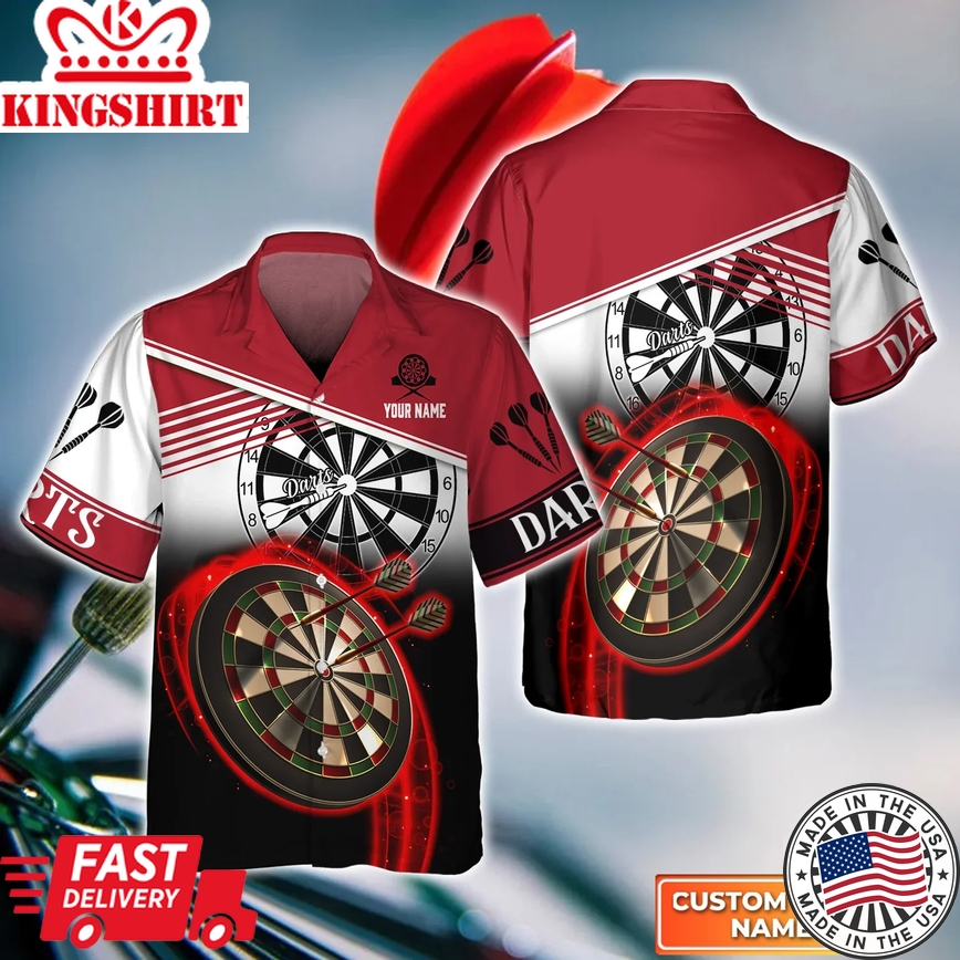 Darts Red Trendy Hawaiian Shirt, Darts Trendy Hawaiian Shirt For Men, Women, Darts Team Shirt