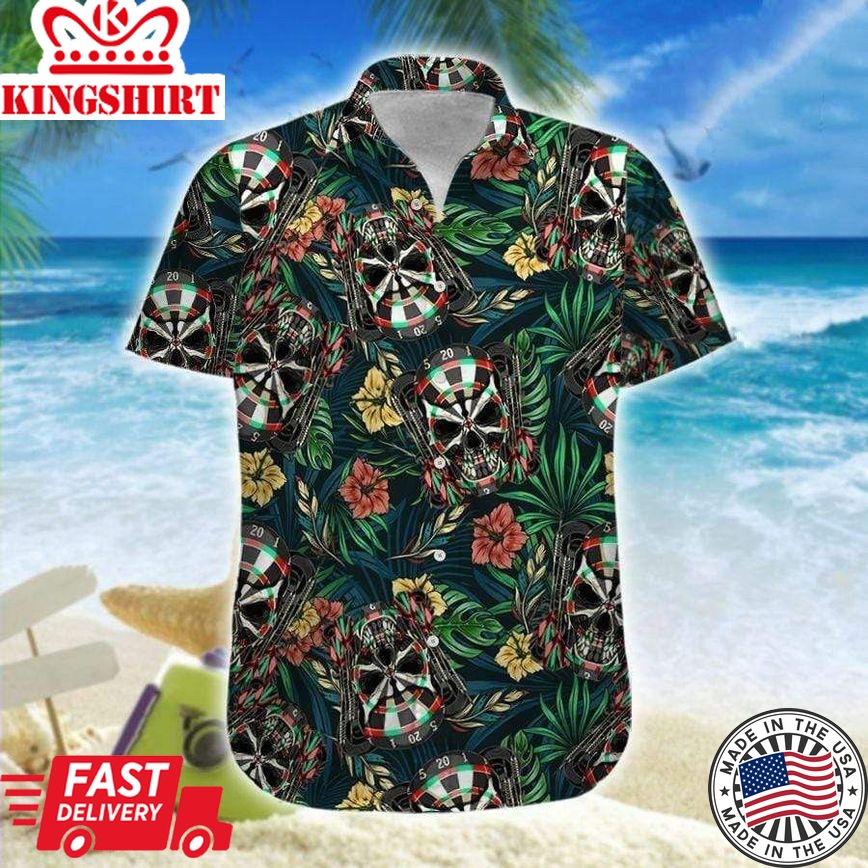 Darts Skull Trendy Hawaiian Shirt