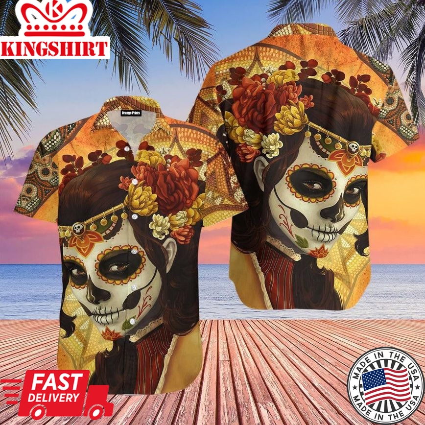 Day Of The Dead Skull Trendy Hawaiian Shirt