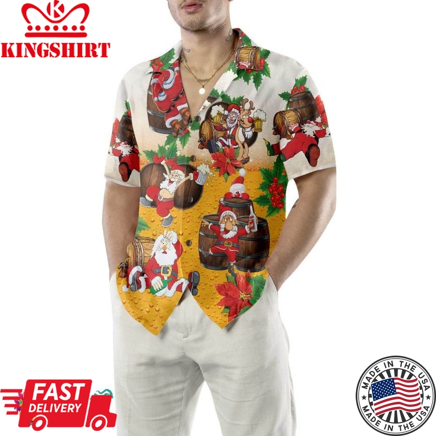 Dear Santa Here's Your Beer Christmas Hawaiian Shirt, Funny Santa Claus Shirt, Best Gift For Christmas