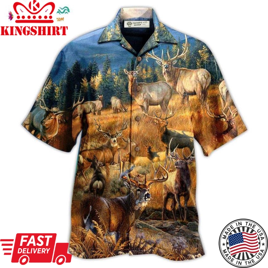 Deer All Good Things Are Wild And Free Deer Hawaiian Shirt